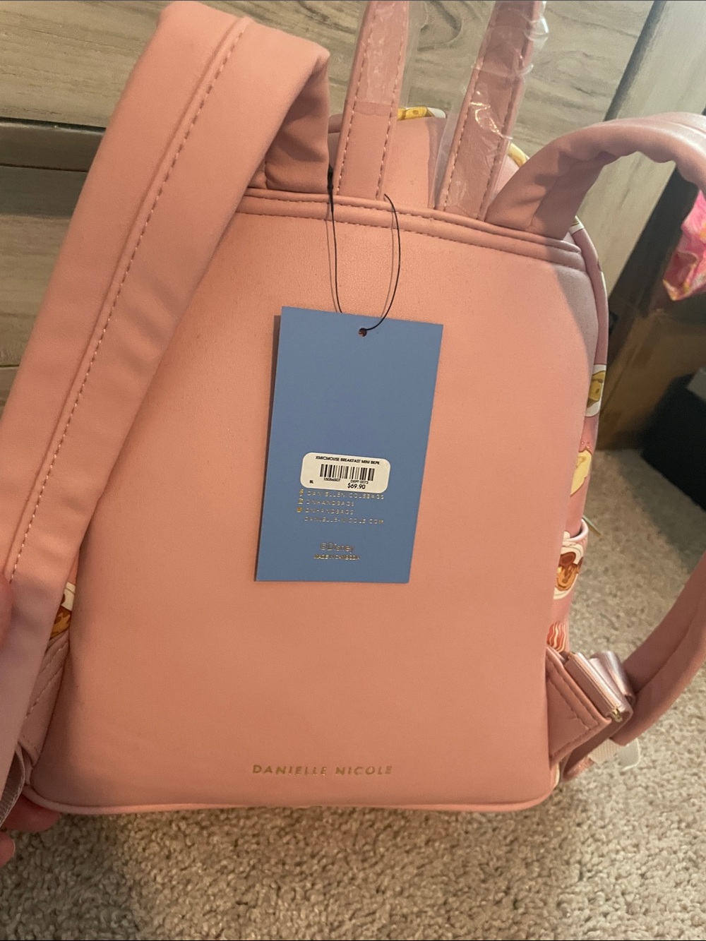 NWT Danielle Nicole Mickey waffle breakfast mini backpack - Picture 2 of 9
